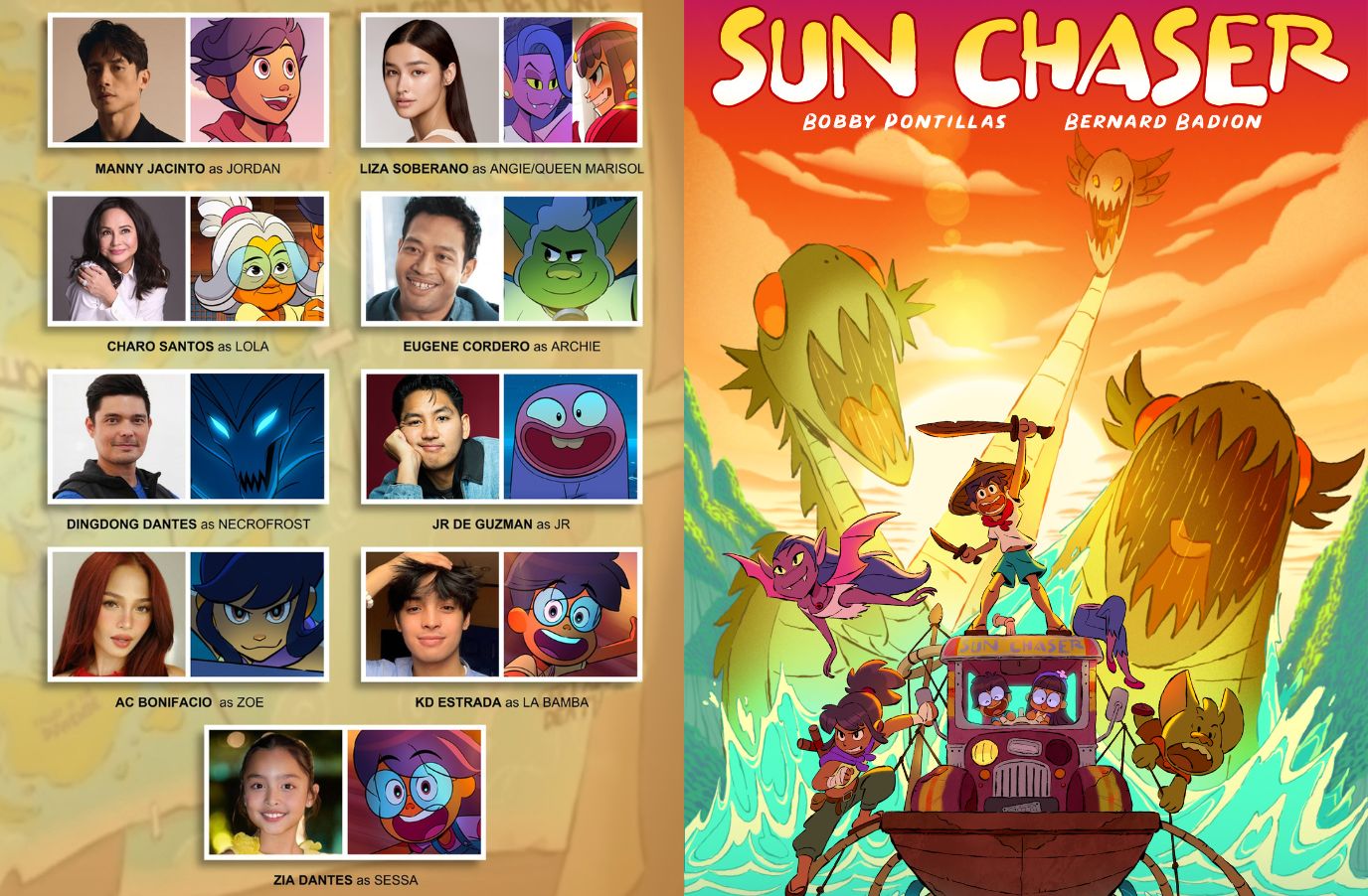 Charo Santos-Concio, Manny Jacinto, Liza Soberano, Dingdong Dantes and more lead Filipino animated series “Sun Chaser”